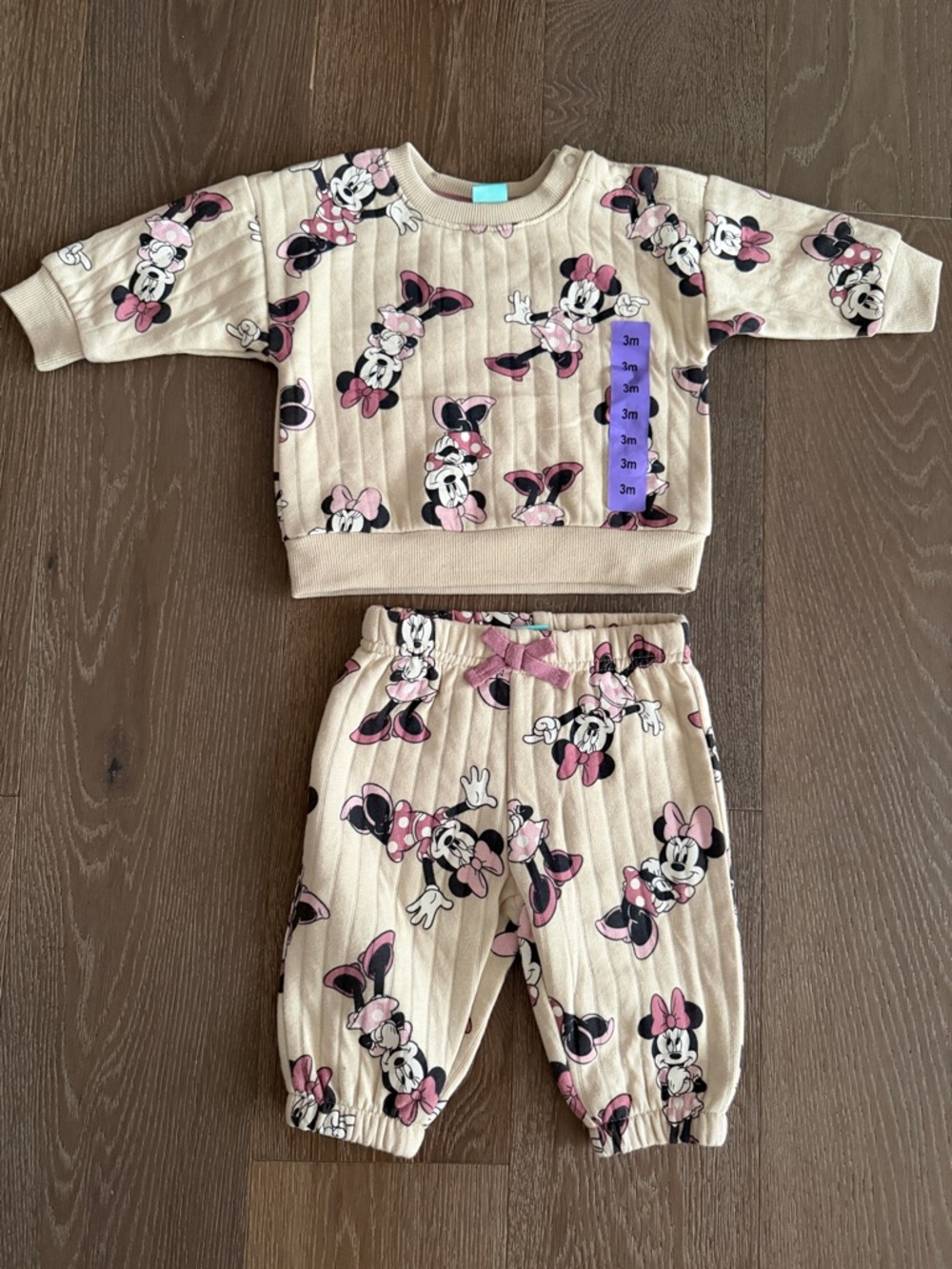 Disney Baby Minnie Mouse Matching set.  Size:3 Months. NWOT.